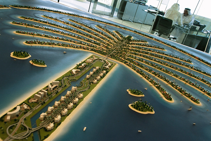 Emirats Arabes Unis. Duba. Maquette de Palm Islands