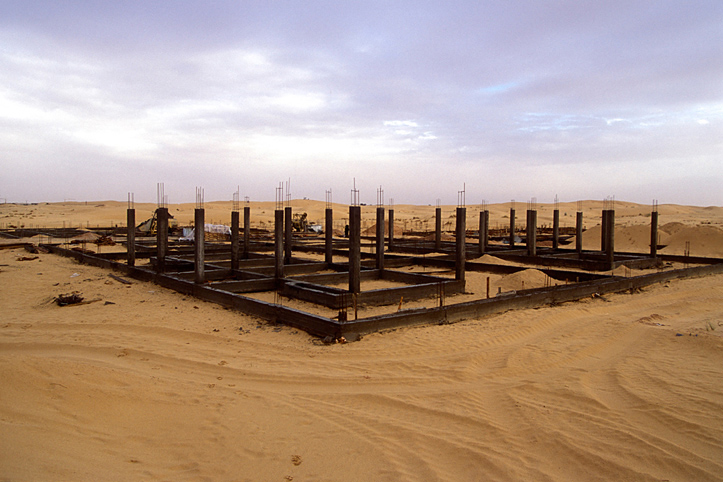 Algeria. El Oued. Future house in the desert