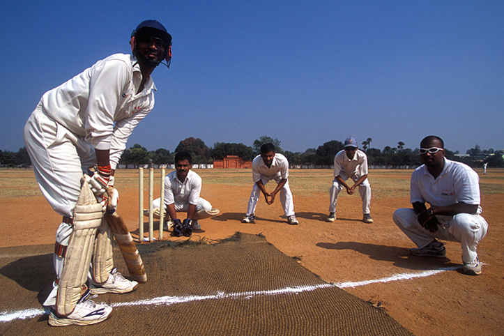 Inde. Hyderabad. Partie de cricket