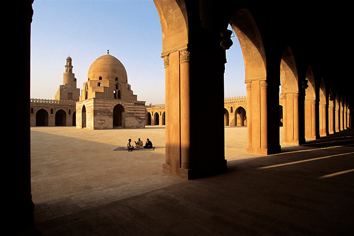 Egypt. Cairo. Tea in the courtyard of Ibn Tulun mosque