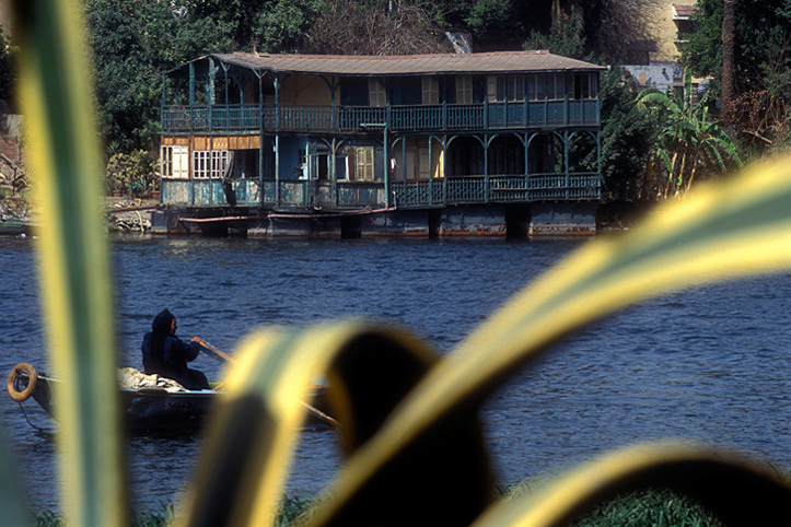 Egypt. Cairo. Floating house on the Nile