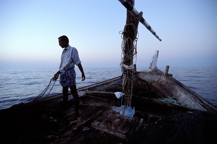 Sultanate of Oman. Fisherman on a dhow