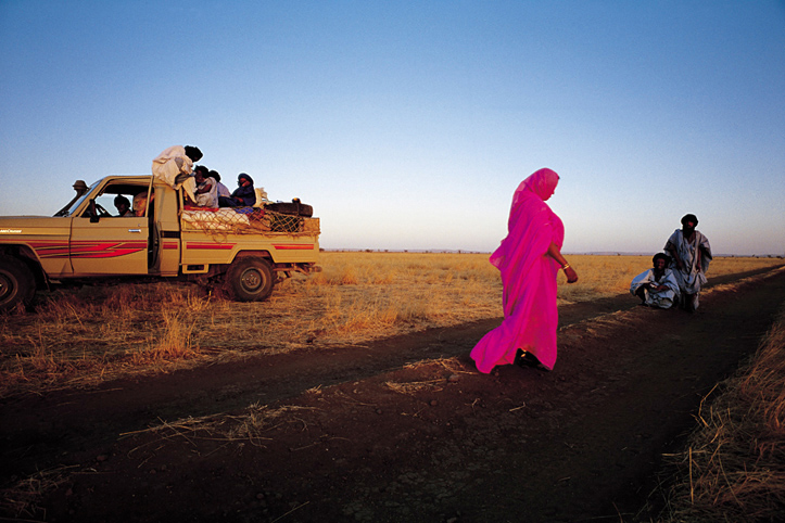 Mauritania. Oualata. Mirage in bush taxi